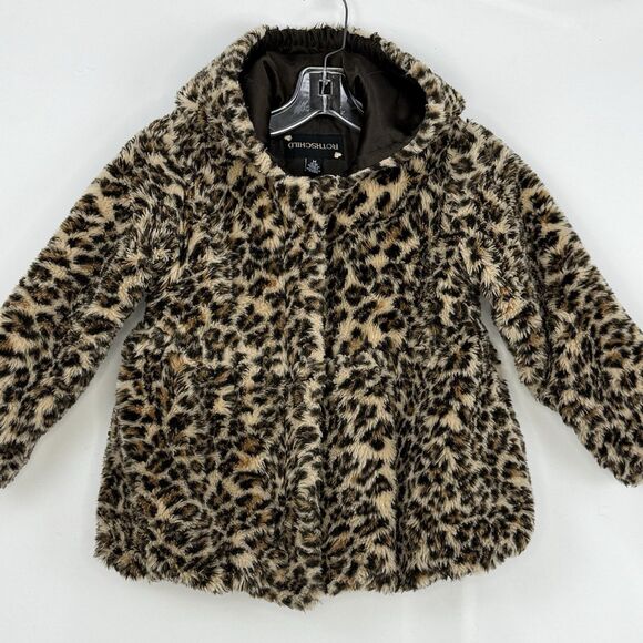 Rothschild Girl’s Leopard Print Faux Fur Jacket Coat, Size M 5/6 - Picture 4 of 16